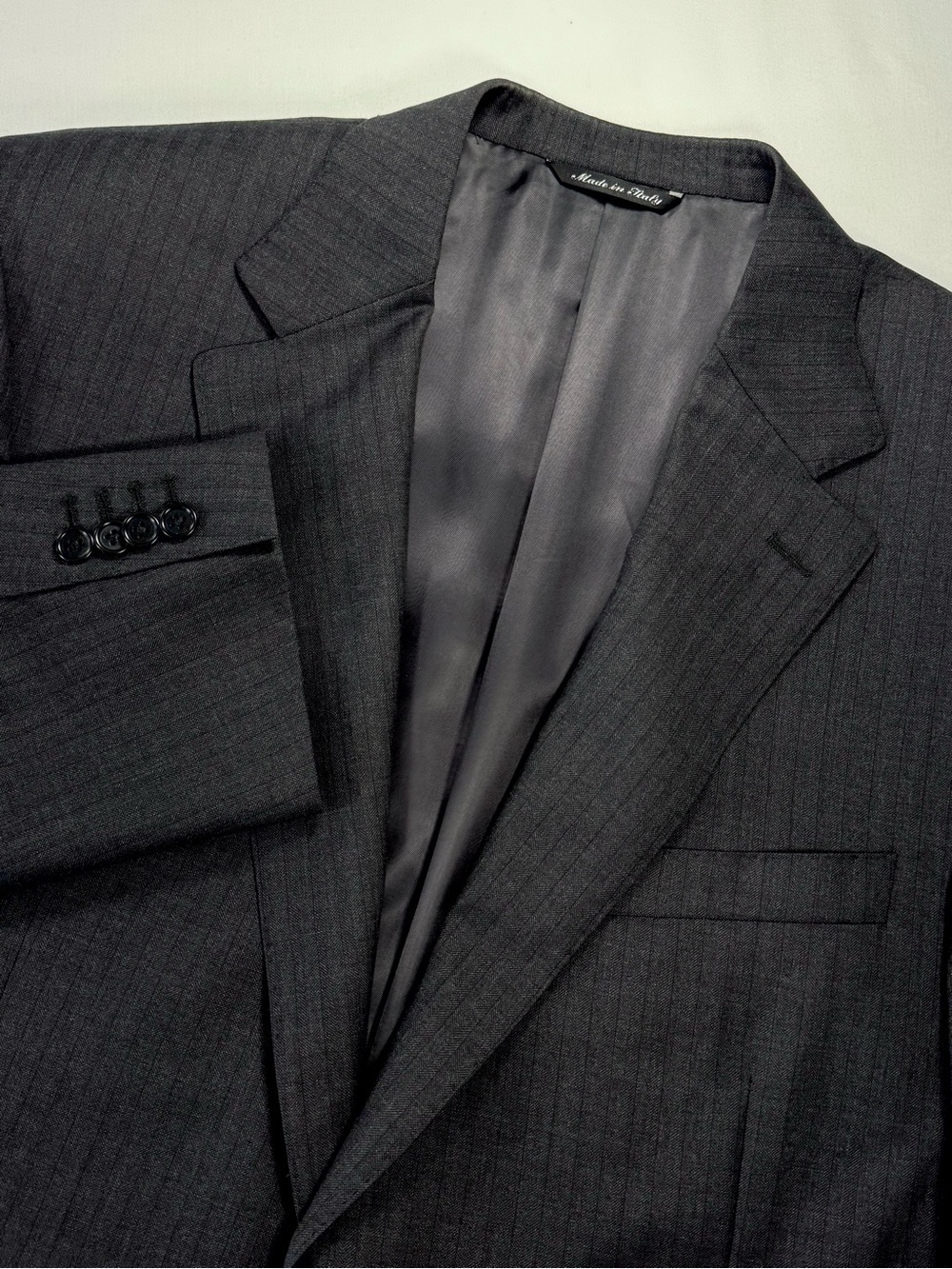 Canali Italy Mens Suit Jacket Blazer 46R 56R Charcoal Gray Wool Water Resistant